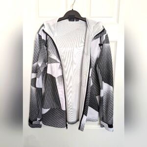 Armani Exchange Men's Retro Geometric Pattern Hooded Jacket/Sweatshirt